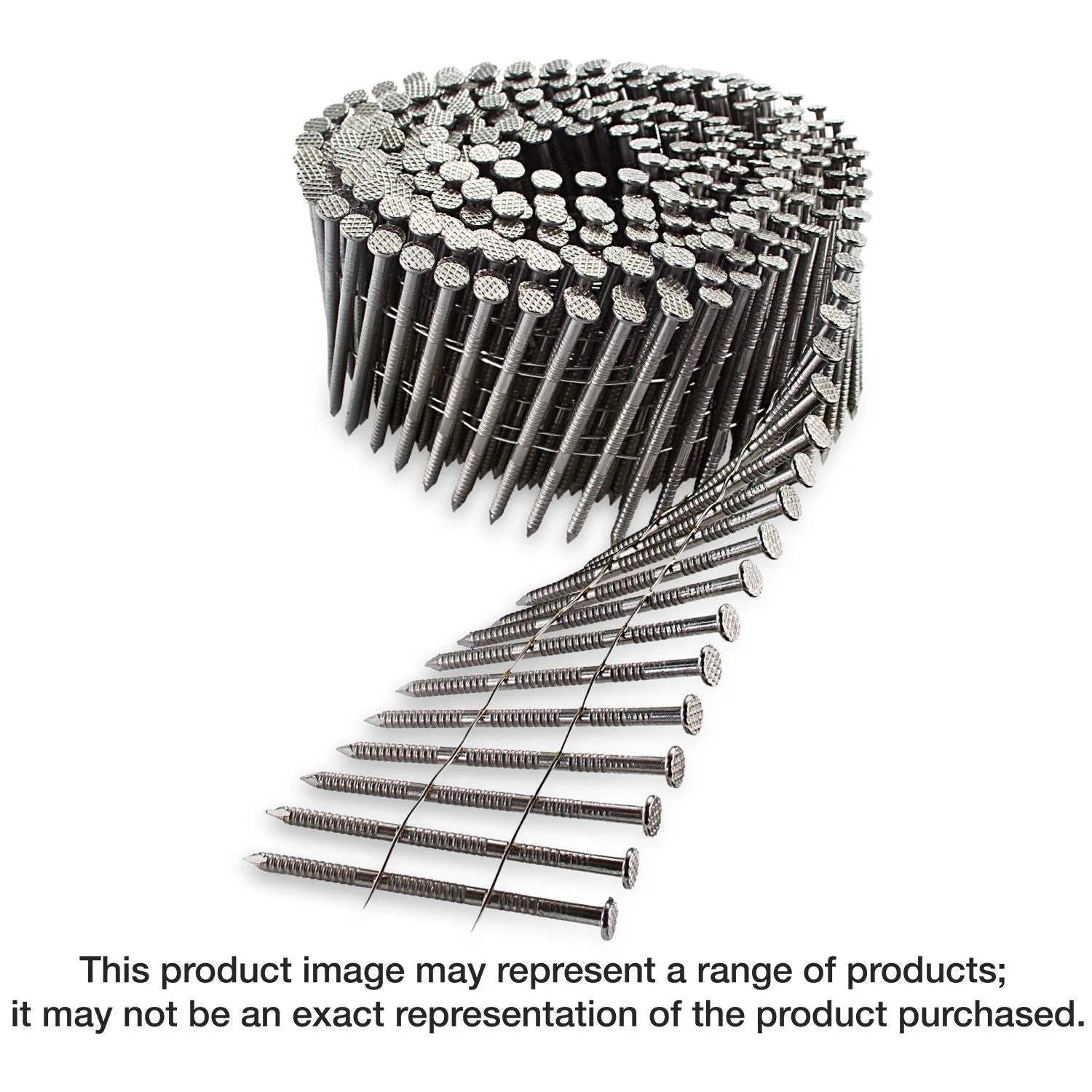 Simpson Strong-Tie S11A325PNJ 15° Wire Coil, Full Round Head, Ring-Shank Decking/Framing Nail, 3-1/4-in. x 0.12-in. Type 304, 1800-Pack
