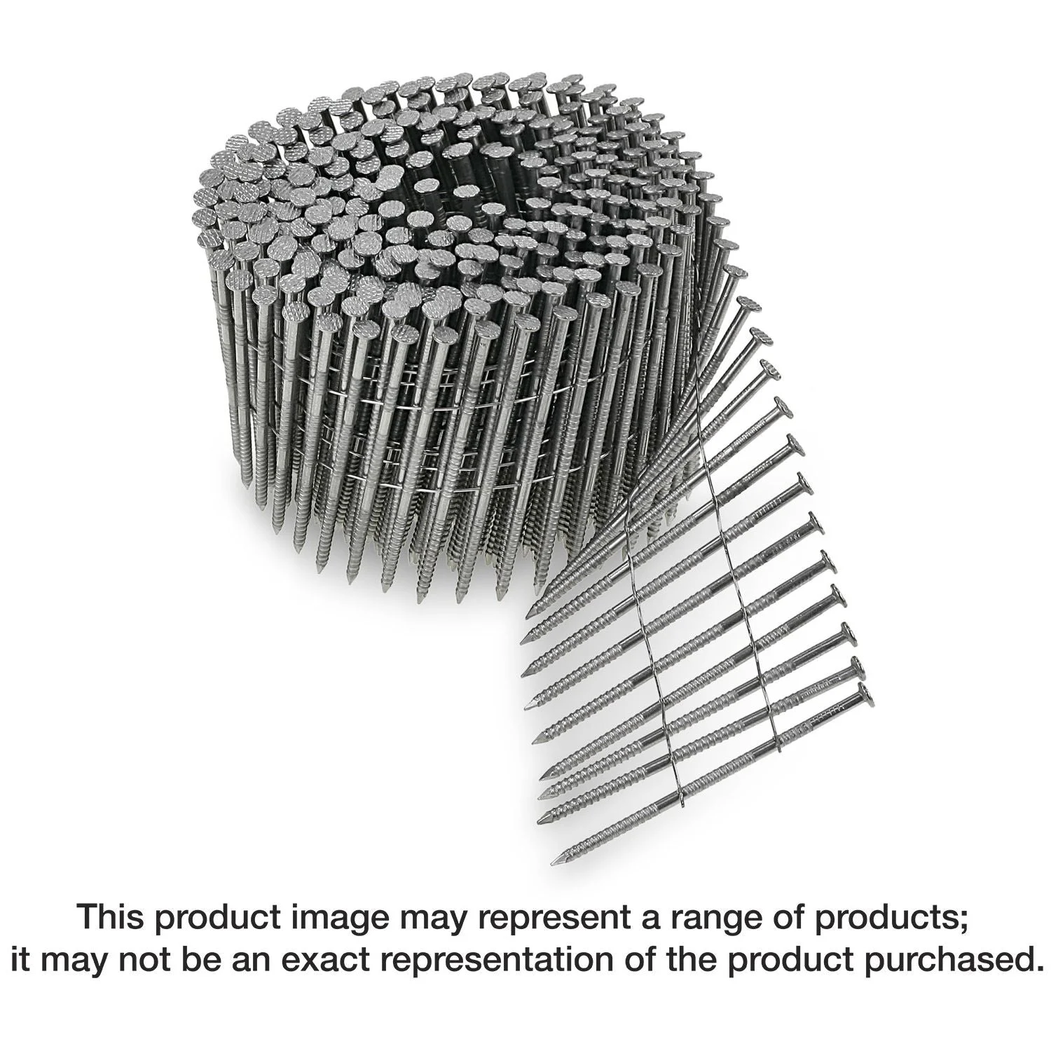 Simpson Strong-Tie S13A250SNBP 15° Wire Coil, Full Round Head, Ring-Shank Siding Nail, 2-1/2-in. Type 304, 900-Pack