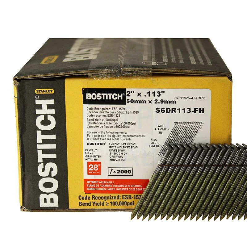 BOSTITCH Electro Galvanized Ring Framing Nail