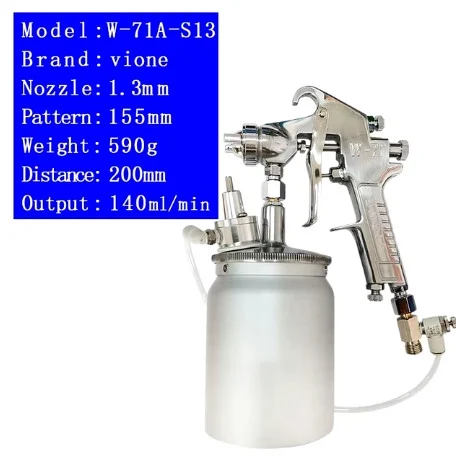 W77A W-101A W-71A 1.3mm Tip Professionnel Spray Paint Gun Siphon Agitator Spray Gun W-77A W71A Pistol With Mixing Spray Gun