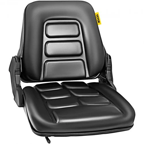 Universal Forklift Seat Folding Replacement, Fulll Suspension Seat With 180° Adjustable Backrest Angle, Fits Most Heavy Mechanical Seat