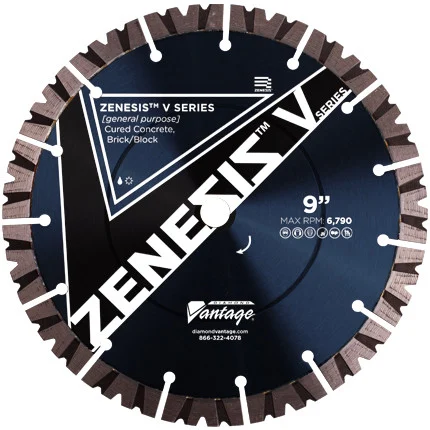 Diamond Vantage 7 x .094 x U/A Concrete/Masonry, ZENESIS V Notch HS Blade, 12mm seg