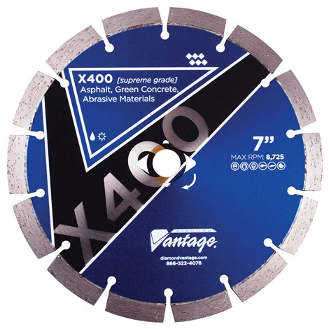Diamond Vantage 8 x .125 x 1/20mm Abrasive MATERIAL, Supreme Grade, Segmented Blade