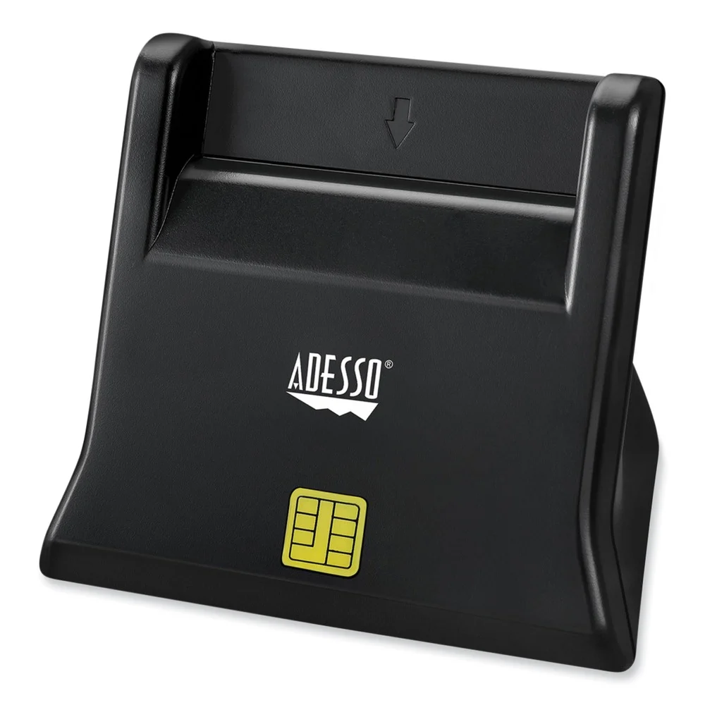 Adesso SCR-300 3.2 in. x 2.5 in. x 2.5 in. USB Smart Card Reader