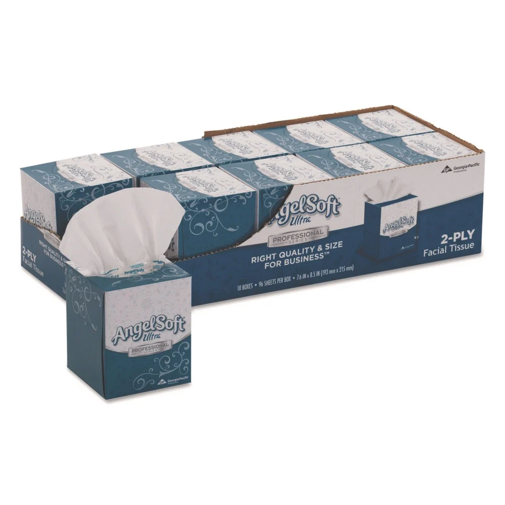 Angel Soft 2-Ply Ultra Facial Tissue - White (10 Boxes/Carton)