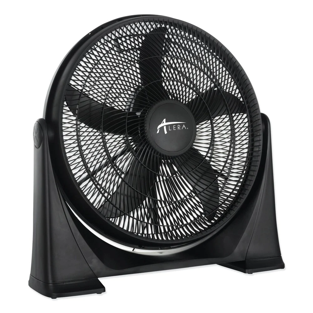 Alera 120V 0.65 Amp 20 in. 3-Speed Plastic Super-Circulator Tilt Fan - Black