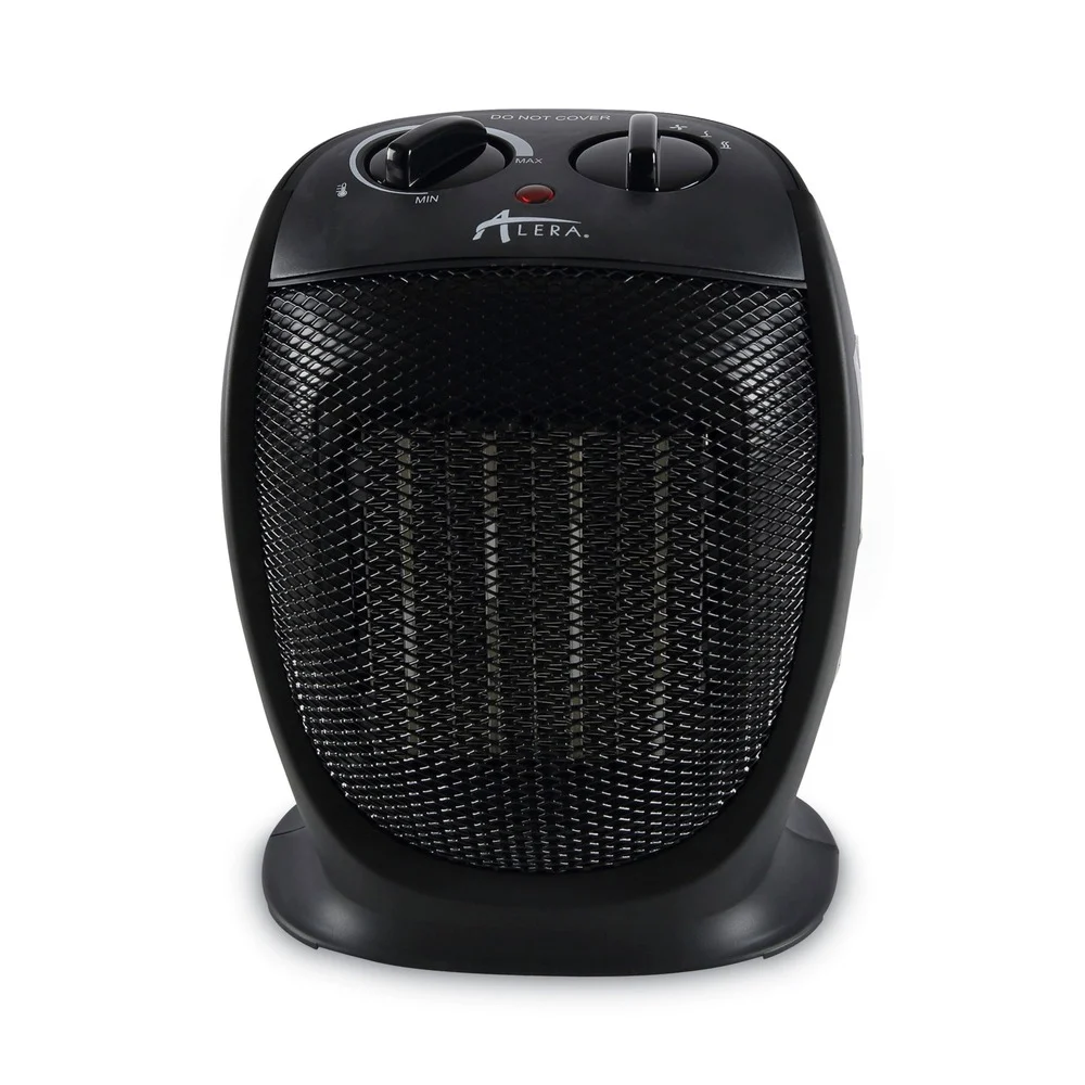 Alera 1500 W 7.12 in. x 5.87 in. x 8.75 in. Ceramic Heater - Black