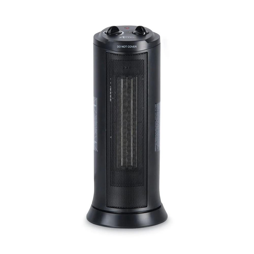 Alera 7.37 in. x 7.37 in. x 17.37 in. 1,500 Watts Mini Tower Ceramic Heater - Black