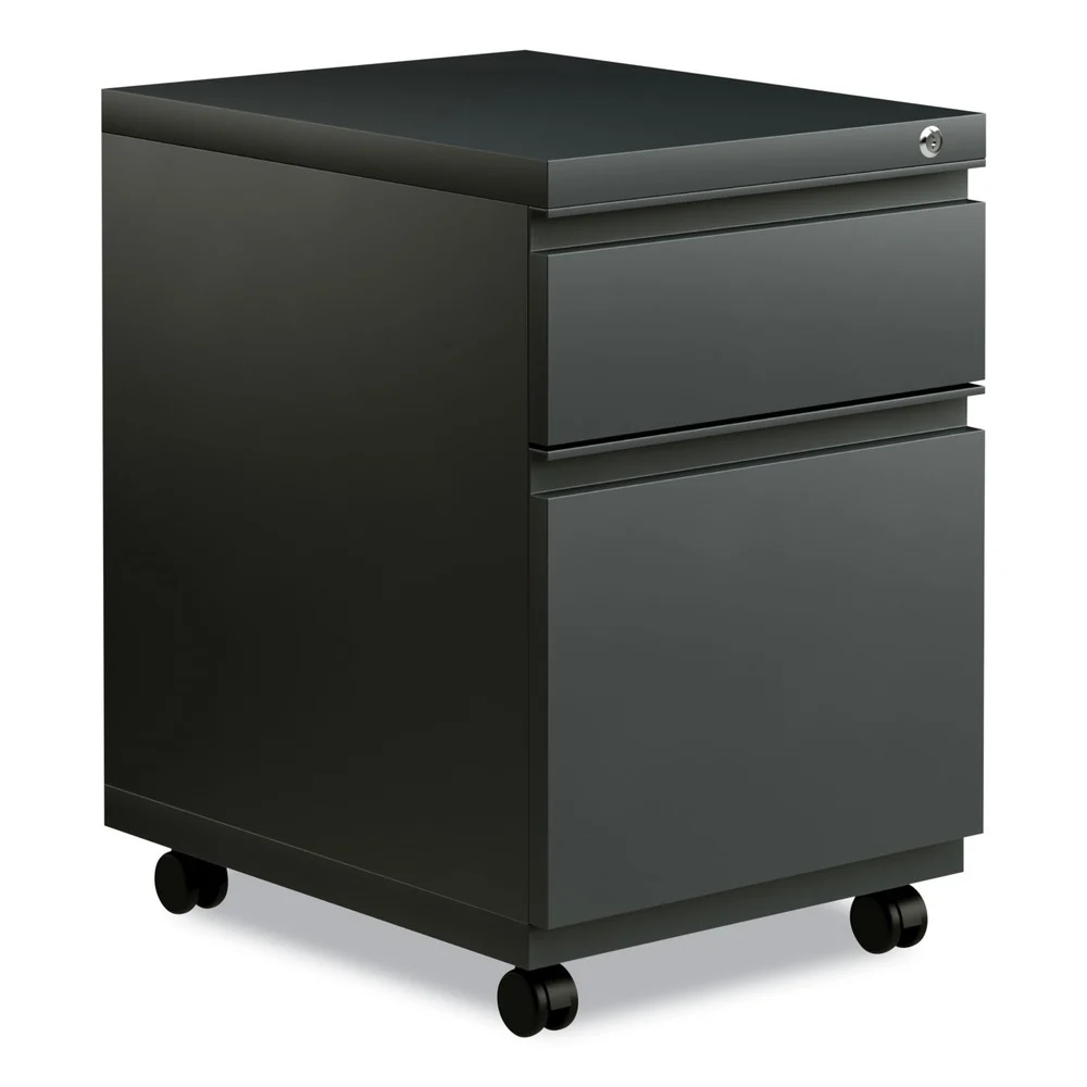 Alera ALEPBBFCH 14.96 in. x 19.29 in. x 21.65 in. 2-Drawers: Box/File Legal/Letter Left or Right File Pedestal with Full-Length Pull - Charcoal