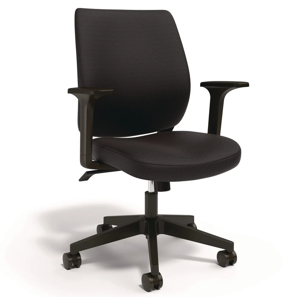 Alera ALEWX4217 17.13 in. to 20.83 in. Seat Height Supports Up to 275 lbs. Wessex Ergonomic Fabric Task Chair - Black