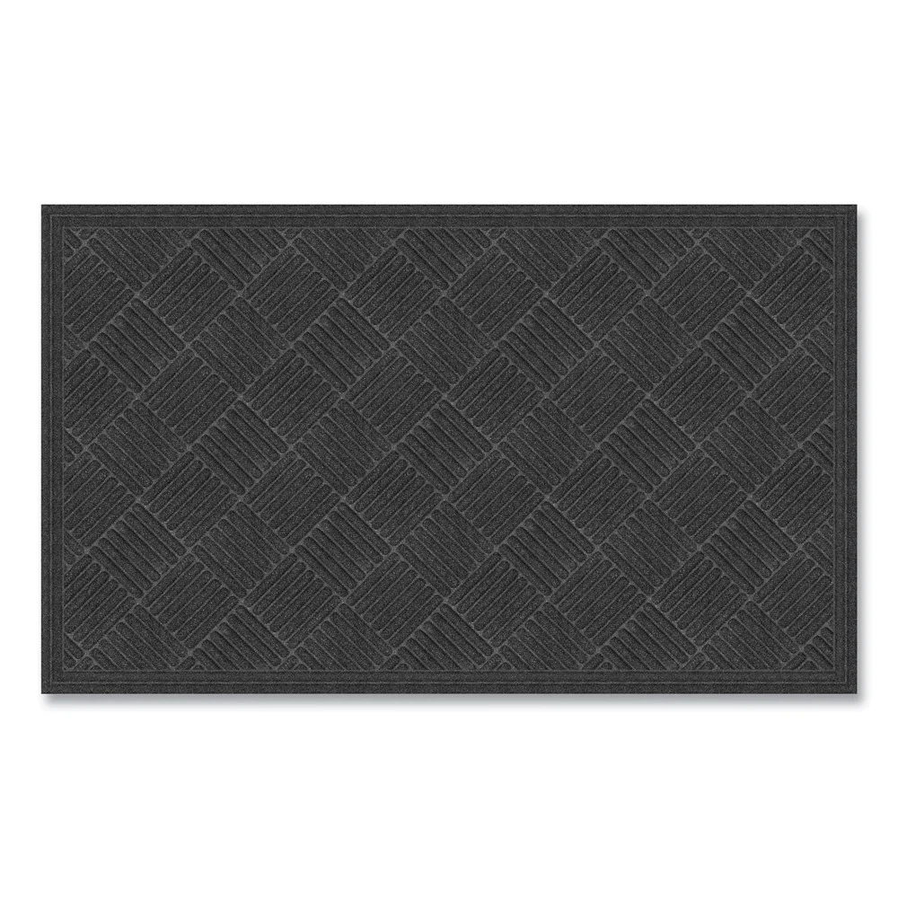 Apache Mills 36 in. x 60 in. Ecomat Crosshatch Entry Mat - Charcoal