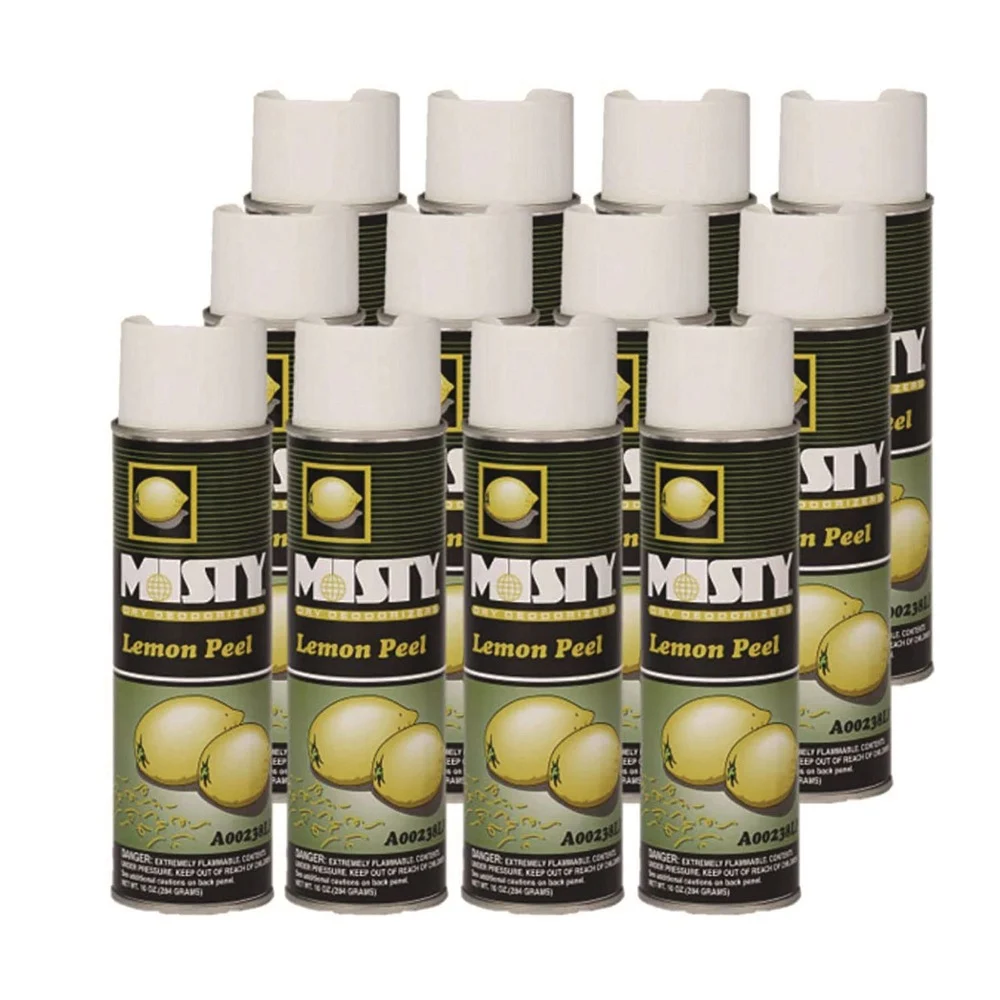 Misty 10 oz. Aerosol Spray Handheld Air Deodorizer - Lemon Peel (12/Carton)