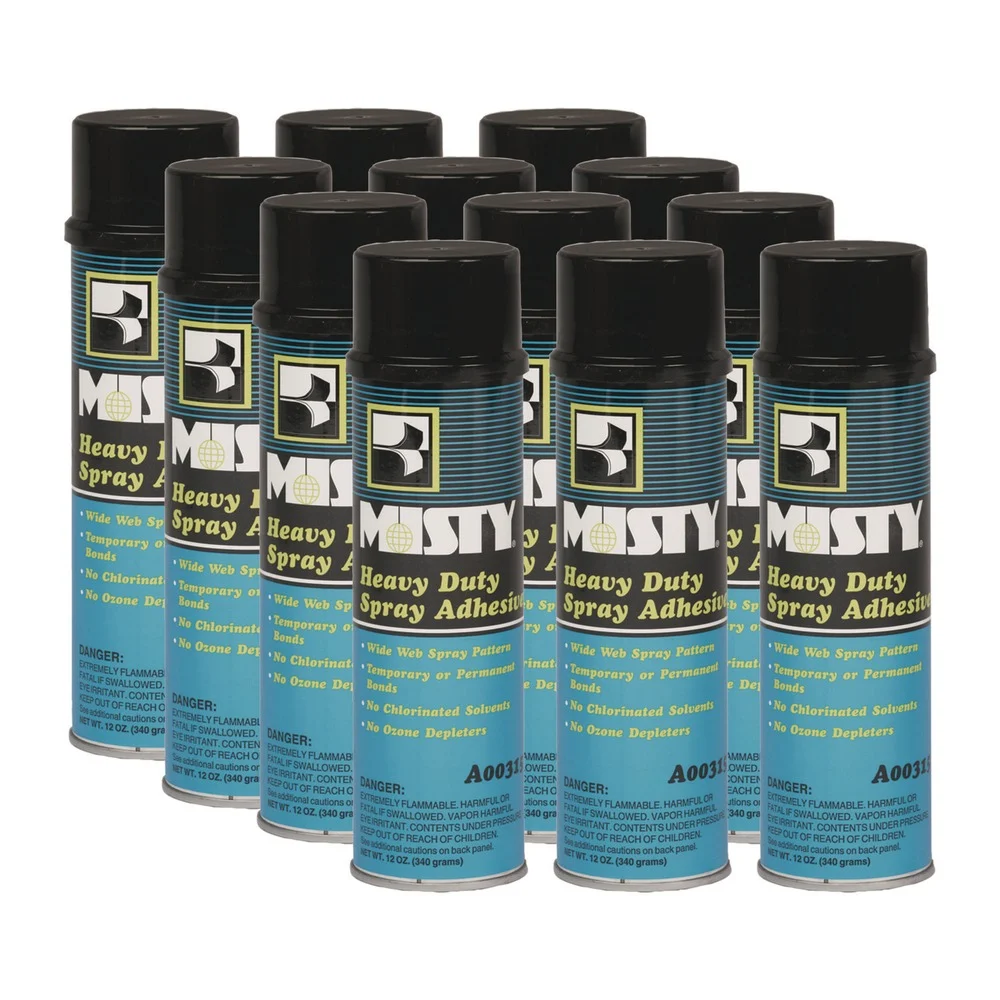 Misty 12 oz. Dries Clear Heavy-Duty Adhesive Spray (12/Carton)
