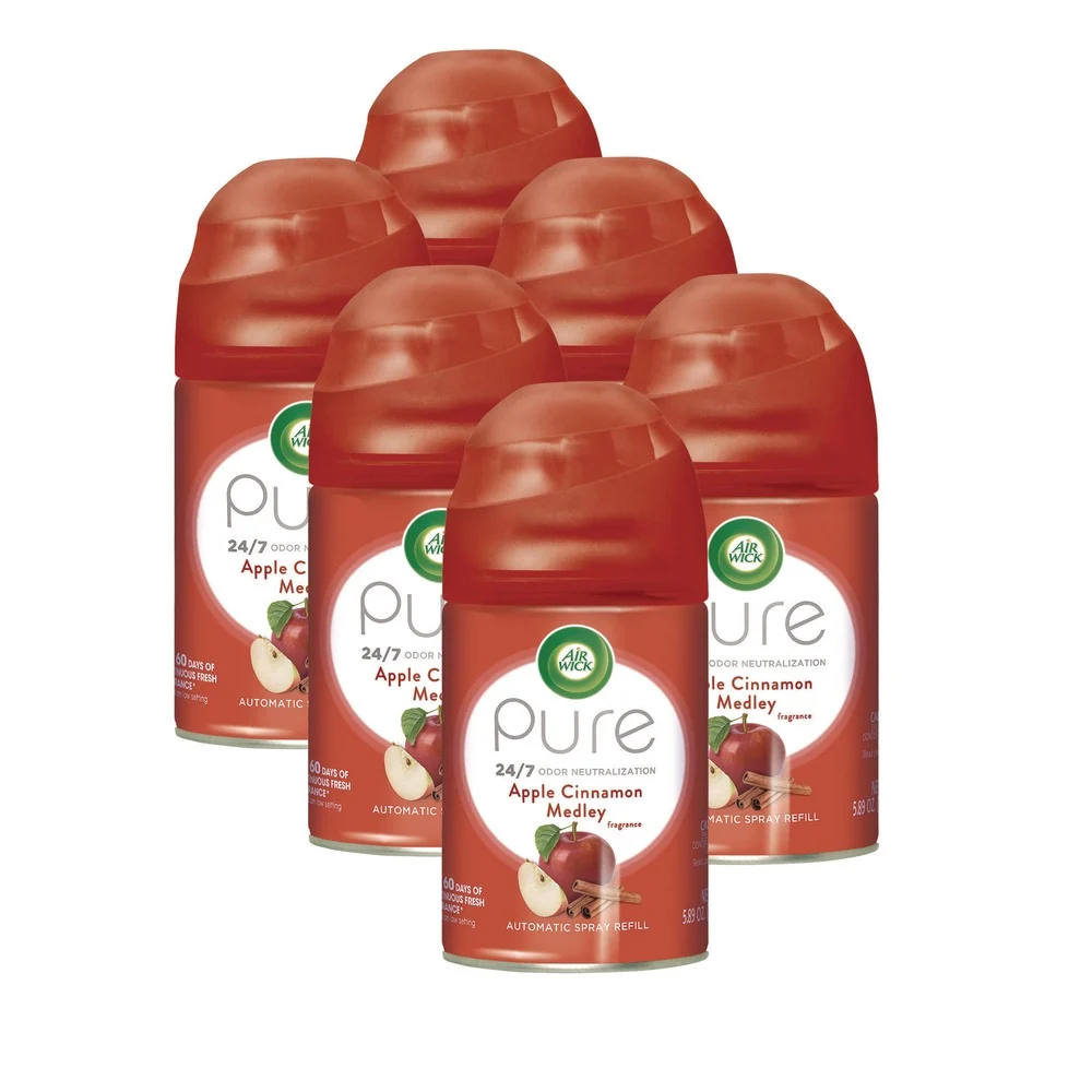 Air Wick Freshmatic Ultra 5.89 oz. Aerosol Spray Refill - Apple Cinnamon Medley (6/Carton)