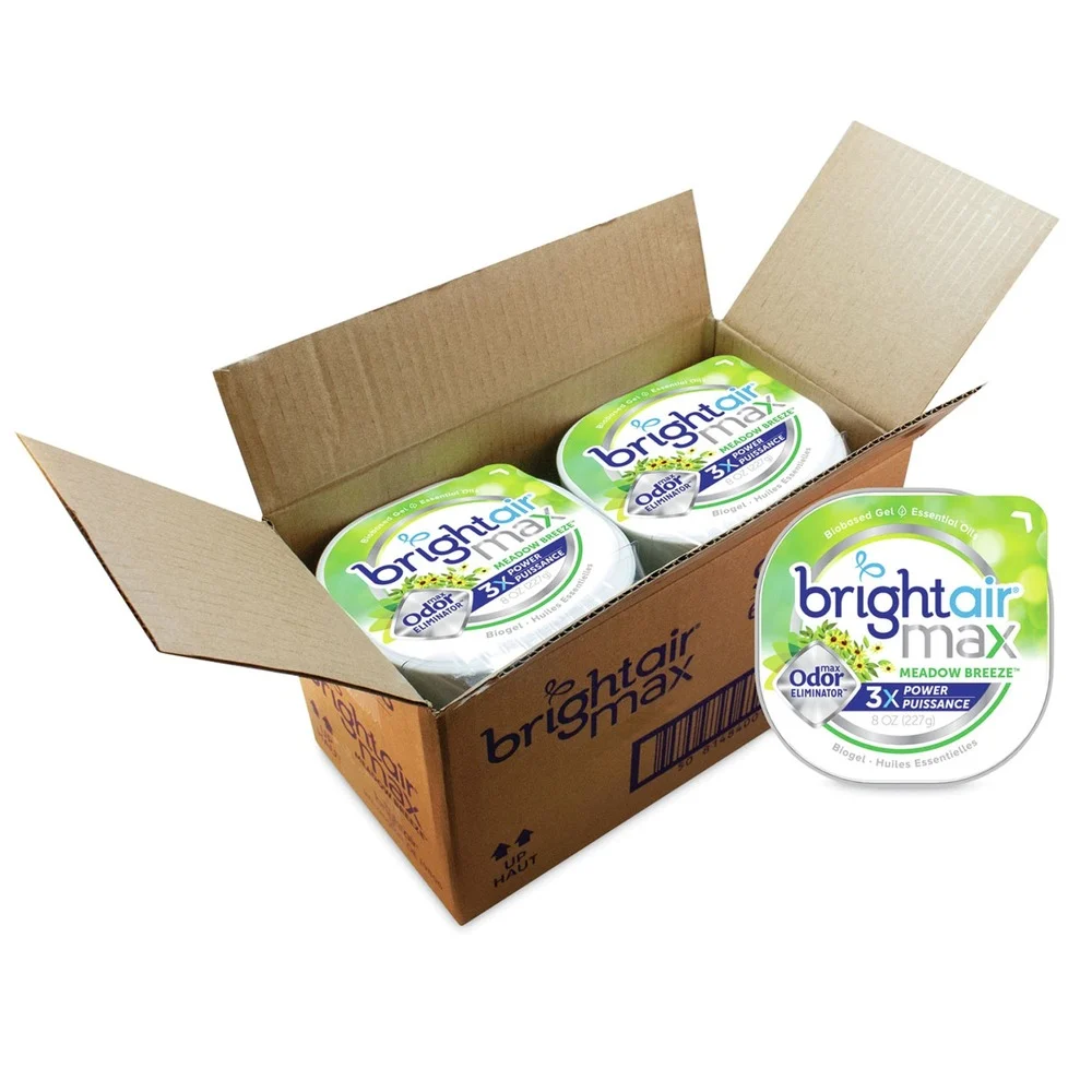 BRIGHT Air 900438 8 oz. Max Odor Eliminator Air Freshener - Meadow Breeze (6/Carton)