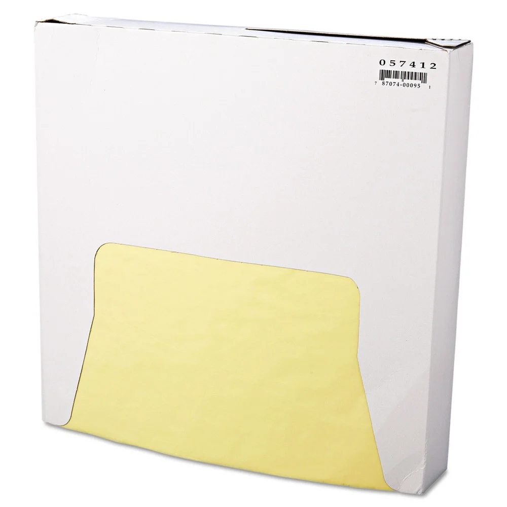 Bagcraft P057412 12 x 12 Grease-Resistant Paper Wraps and Liners - Yellow (5000/Carton)