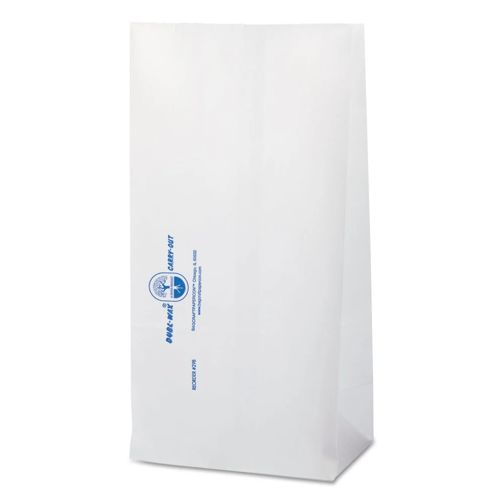Bagcraft 300298 Dubl Wax 6.13 in. x 12.38 in. SOS Bakery Bags - White (1000/Carton)