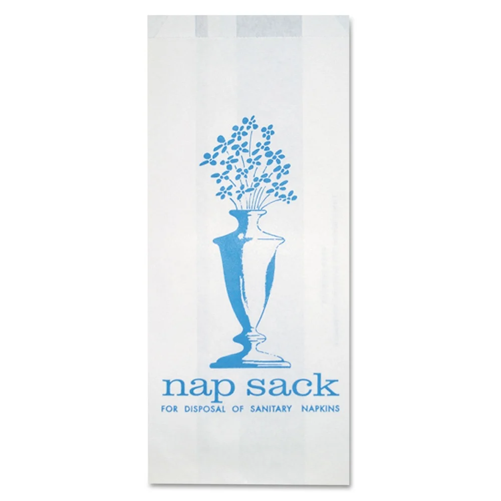 Bagcraft Nap Sack 4 in. x 9 in. Sanitary Disposal Bags - White (1000/Carton)