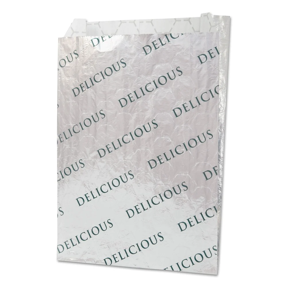 Bagcraft 8 in. x 6 in. Foil/Paper/Honeycomb Insulated Bag - White (1000/Carton)