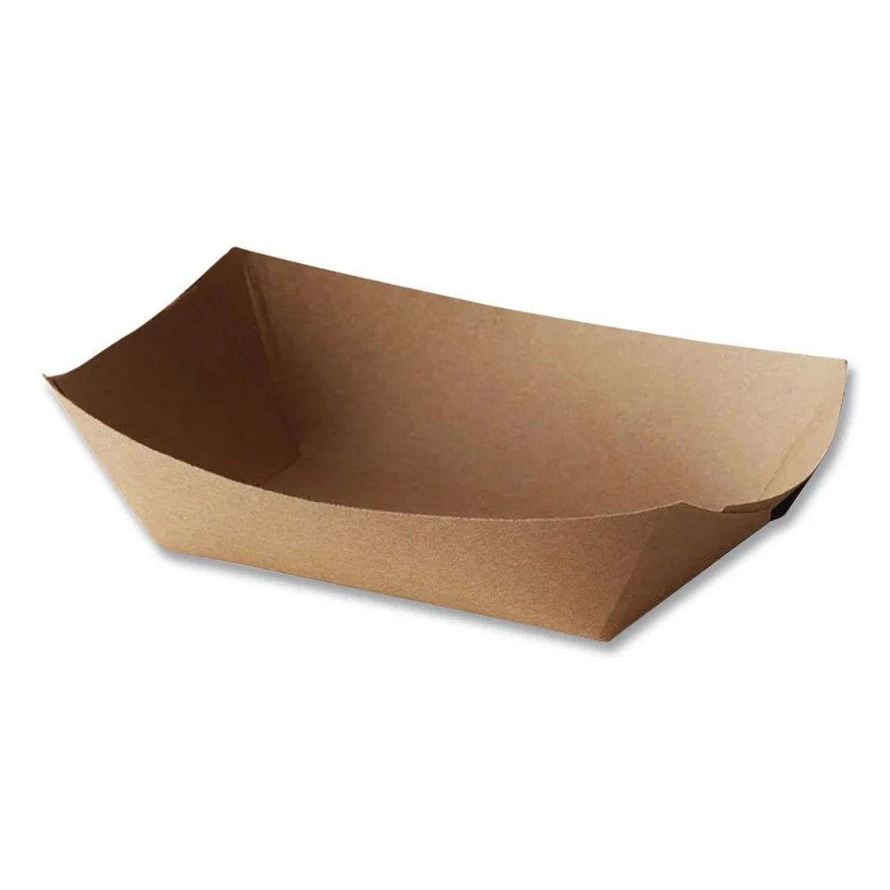 Bagcraft EcoCraft Paper Food Tray with 3-lb. Capacity - Natural (500/Carton)