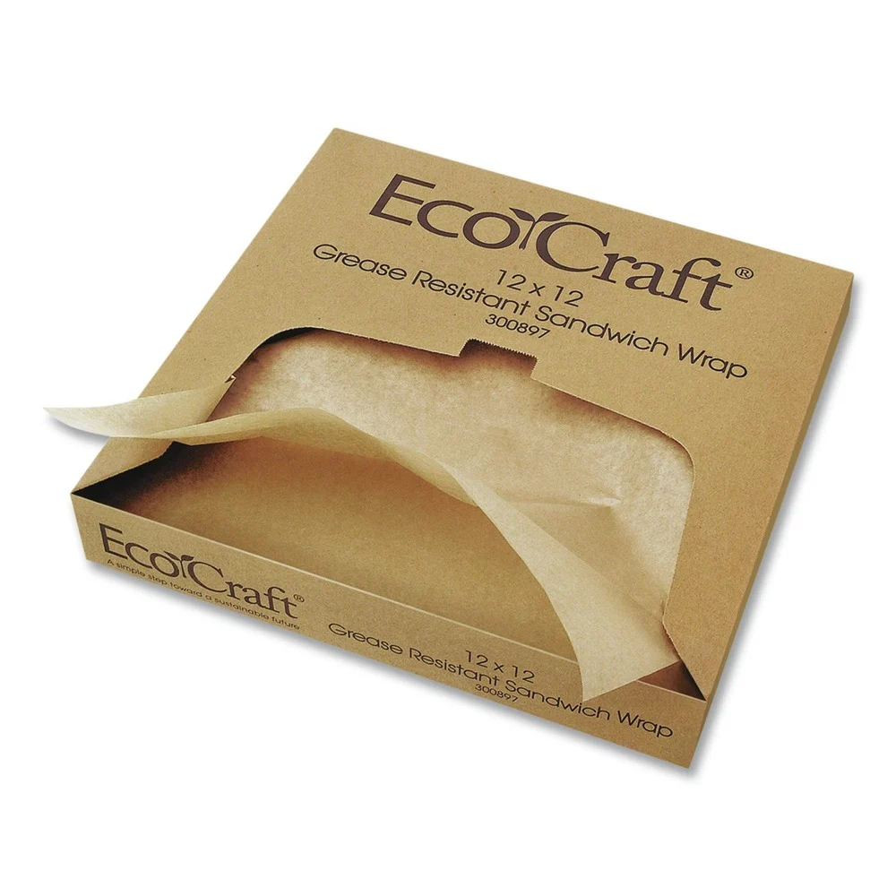 Bagcraft EcoCraft 15 x 16 Grease-Resistant Paper Wraps and Liners - Natural (3000/Carton)