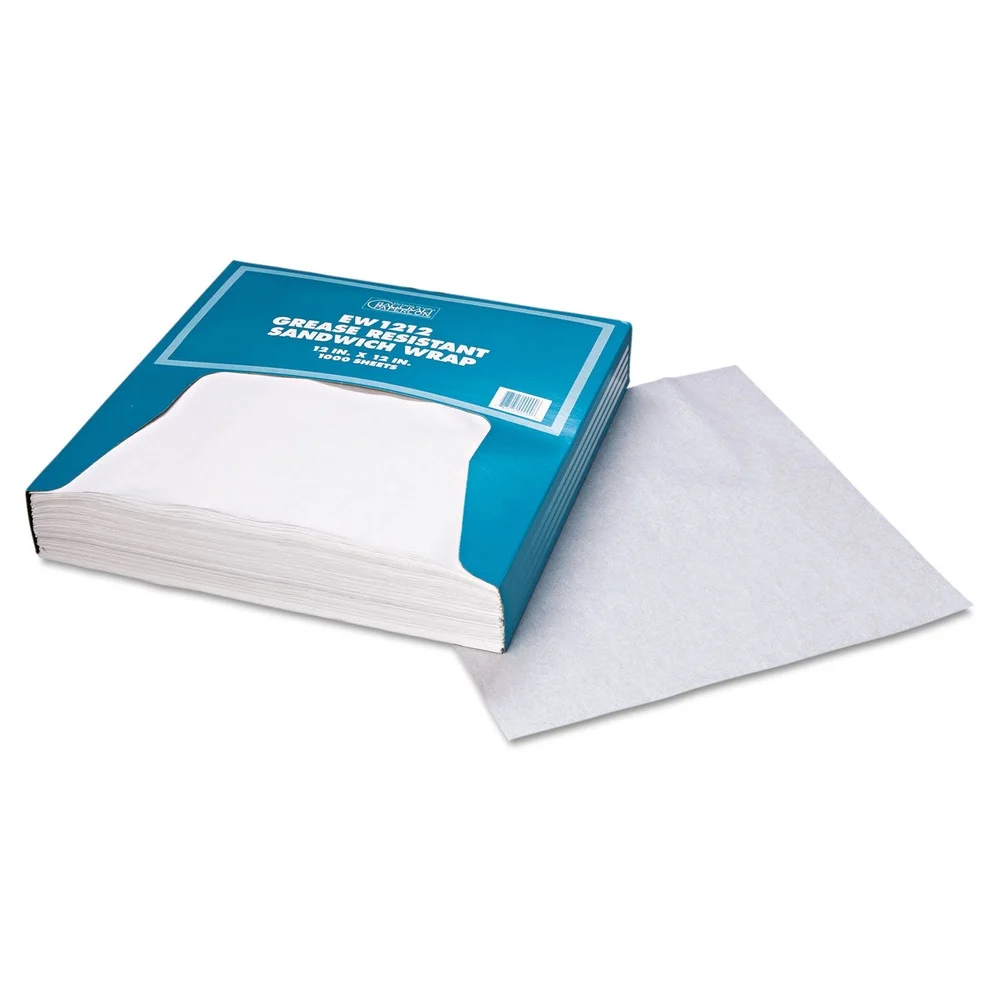 Bagcraft P057012 12 x 12 Grease-Resistant Paper Wraps and Liners - White (5000/Carton)