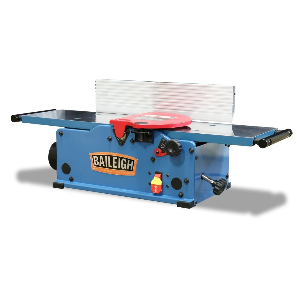 Baileigh Industrial IJ-833 110V 1.3 HP 12000 RPM Spiral Cutterhead With 16 Carbide Inserts Extendable 51 in. Table Adjustable Fence 8 in. Benchtop Wood Jointer - BA9-1020165