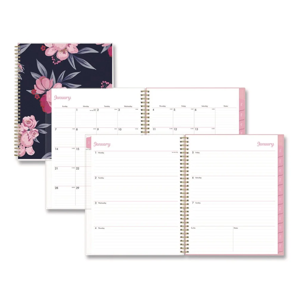 Blue Sky 11 in. x 8.5 in. 12-Month (Jan to Dec): 2026 Mimi Pink Monthly Planner - Floral Artwork, Pink/Blue/Rose Cover