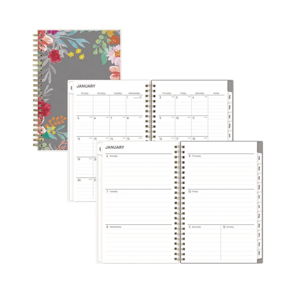 Blue Sky 8 in. x 5 in. 12-Month (Jan to Dec): 2026 Sophie Frosted Weekly/Monthly Planner - Floral Artwork, Multicolor Cover