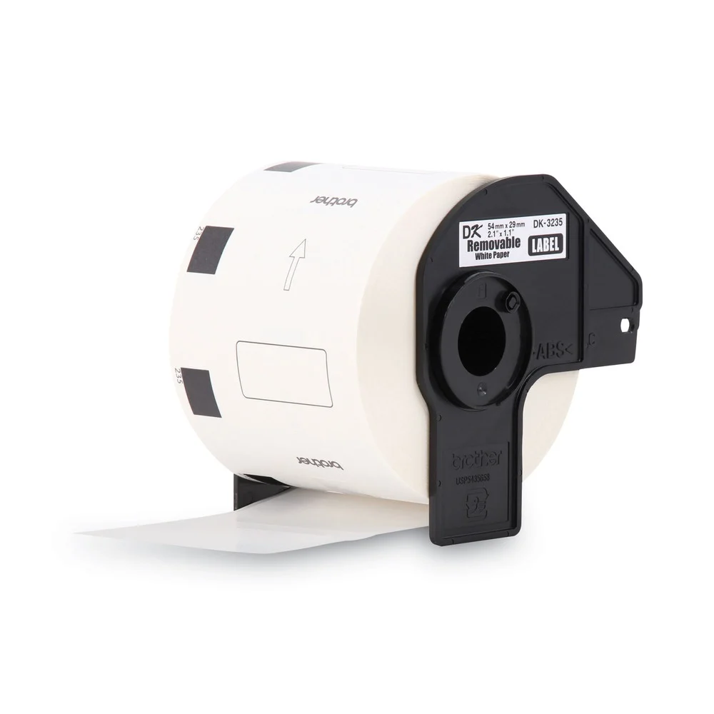 Brother 1.1 in. x 2.1 in. Die-Cut Removable Paper Labels - White