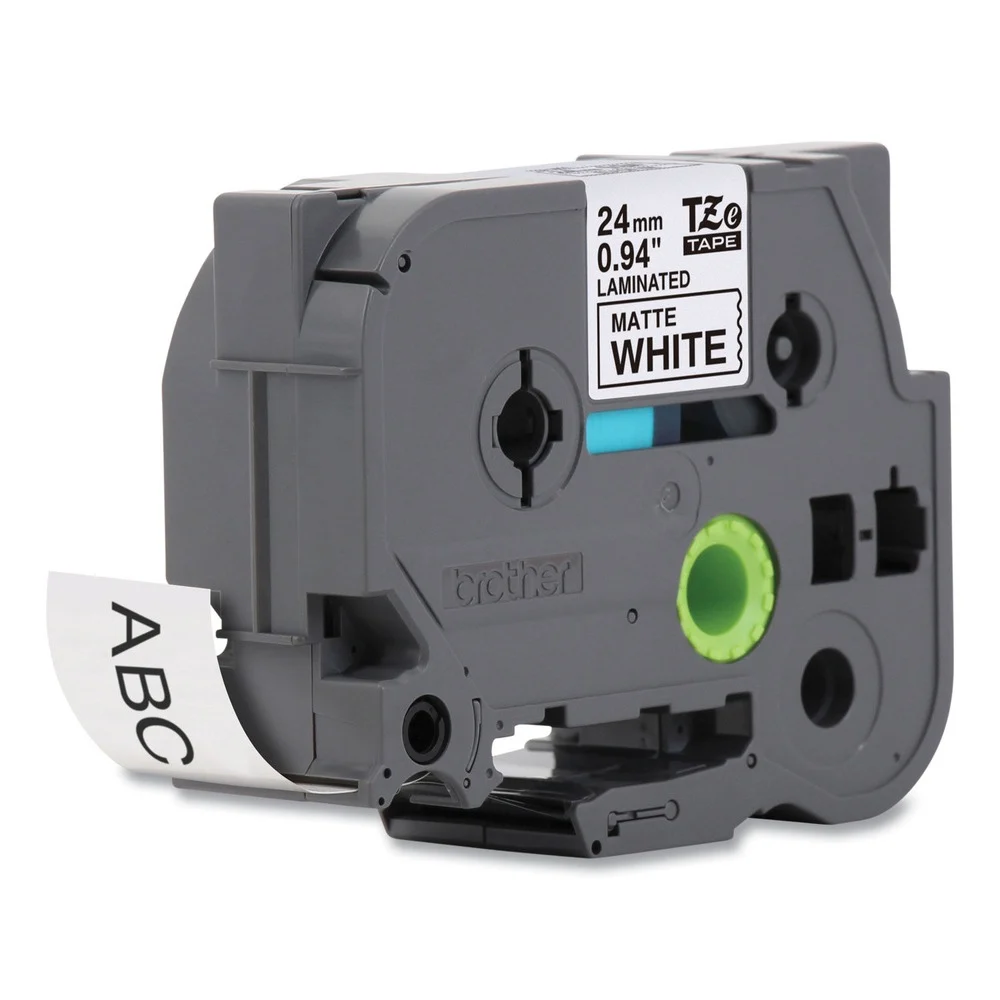 Brother 0.94 in. x 26.2 ft. TZe Premium Laminated Tape - Black on White