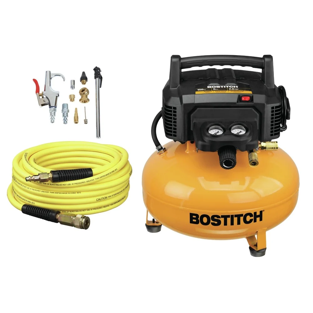 Bostitch 6 Gallon 150 PSI Electric Pancake Air Compressor with 13-Piece Accessory Kit - BXCM02012-WPK