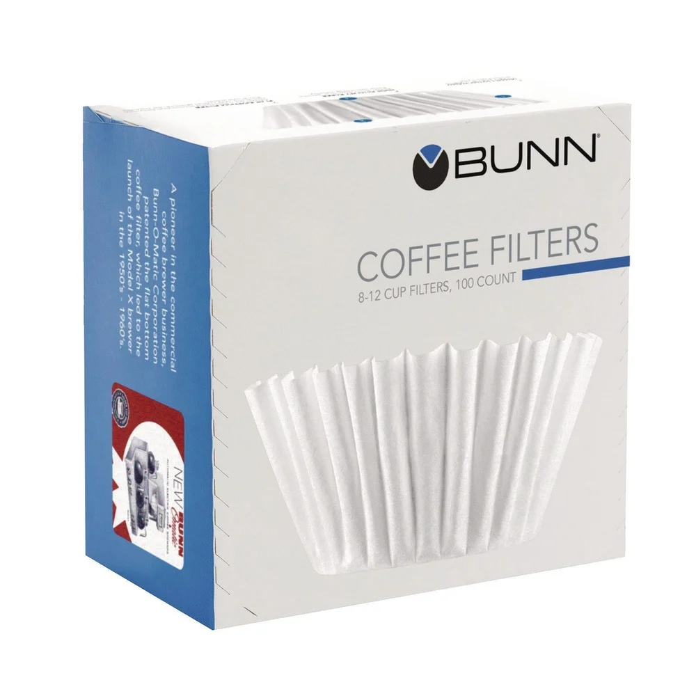 BUNN 20104.0001 8 to 12 Cup Size Flat Bottom Coffee Filters (100/Pack)