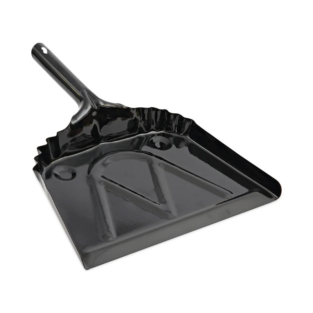 Boardwalk 12 in. Wide Metal Dust Pan with 2 in. Handle - Black