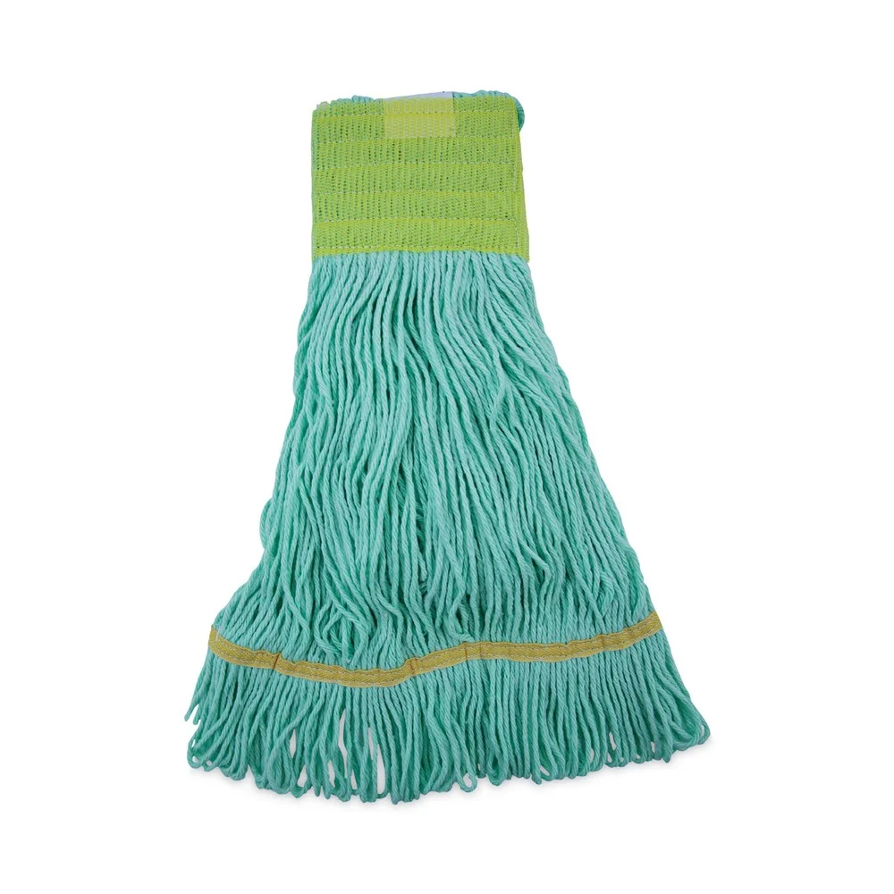 Boardwalk EcoMop 12/Carton Recycled Fibers, Looped-End Mop Head - Medium, Green