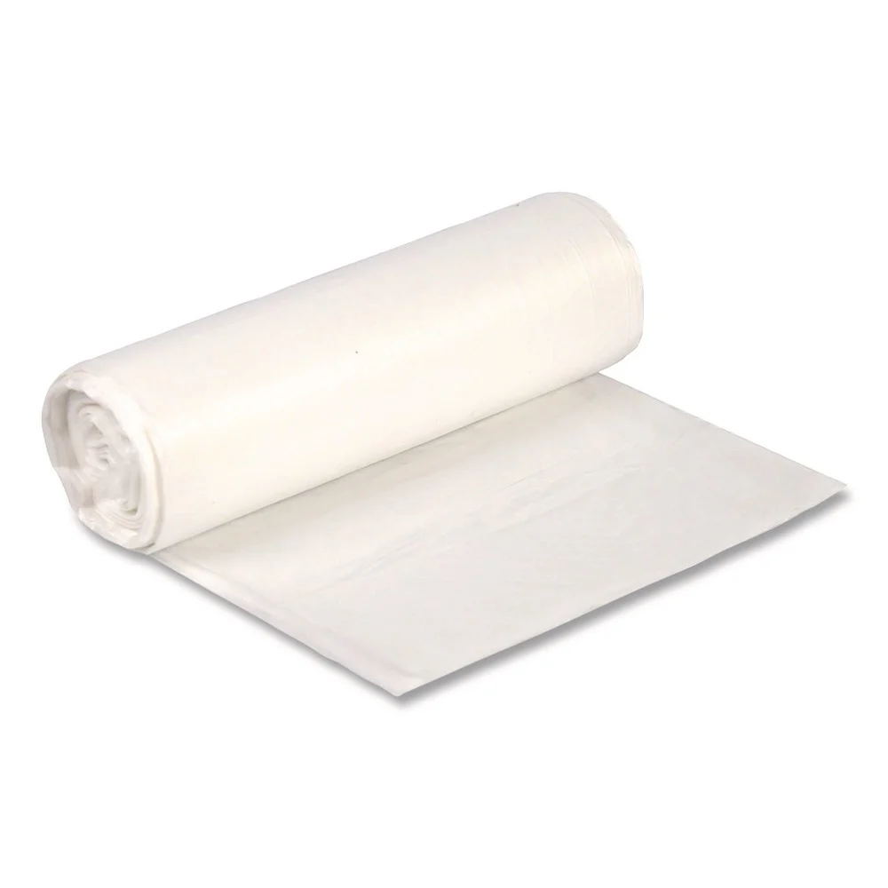 Boardwalk 16 Gallon 8 mic 24 in. x 33 in. Perforated Roll High-Density Can Liners - Natural (1000/Carton)
