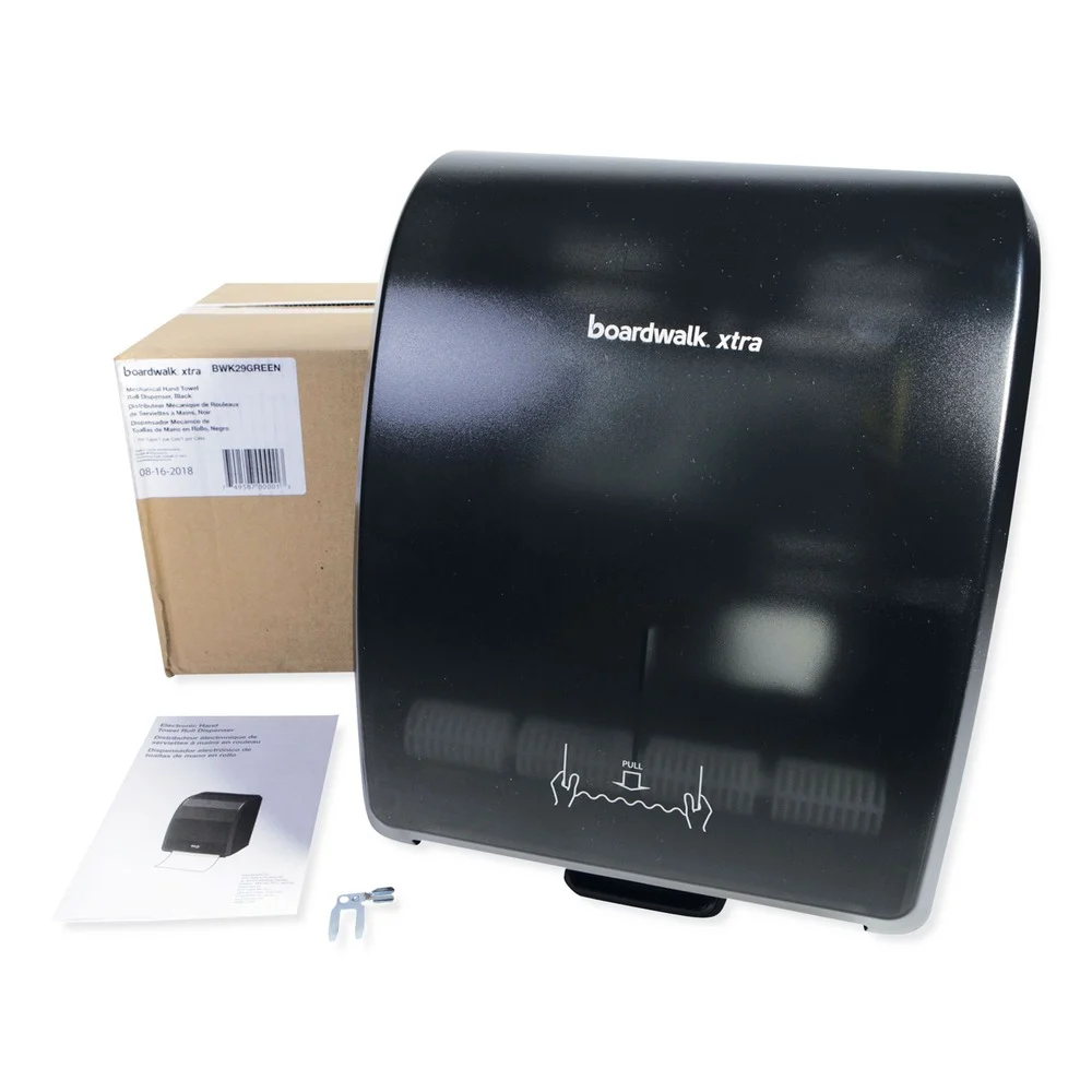 Boardwalk BWK29GREEN 12.31 in. x 9.31 in. x 15.94 in. Xtra Mechanical Hands-Free Towel Dispenser - Black (1-Carton)