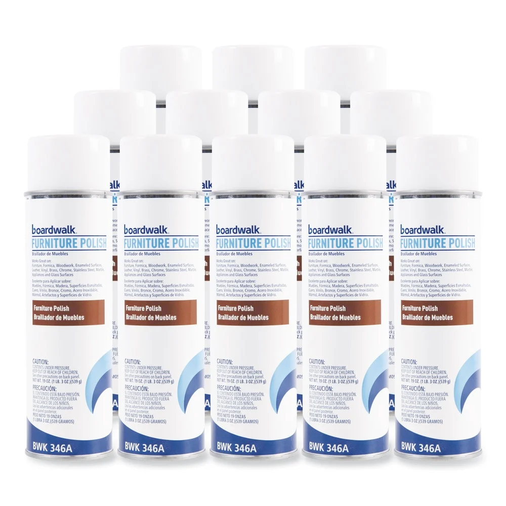Boardwalk 1041283 19 oz. Aerosol Spray Furniture Polish - Lemon Scent (12/Carton)
