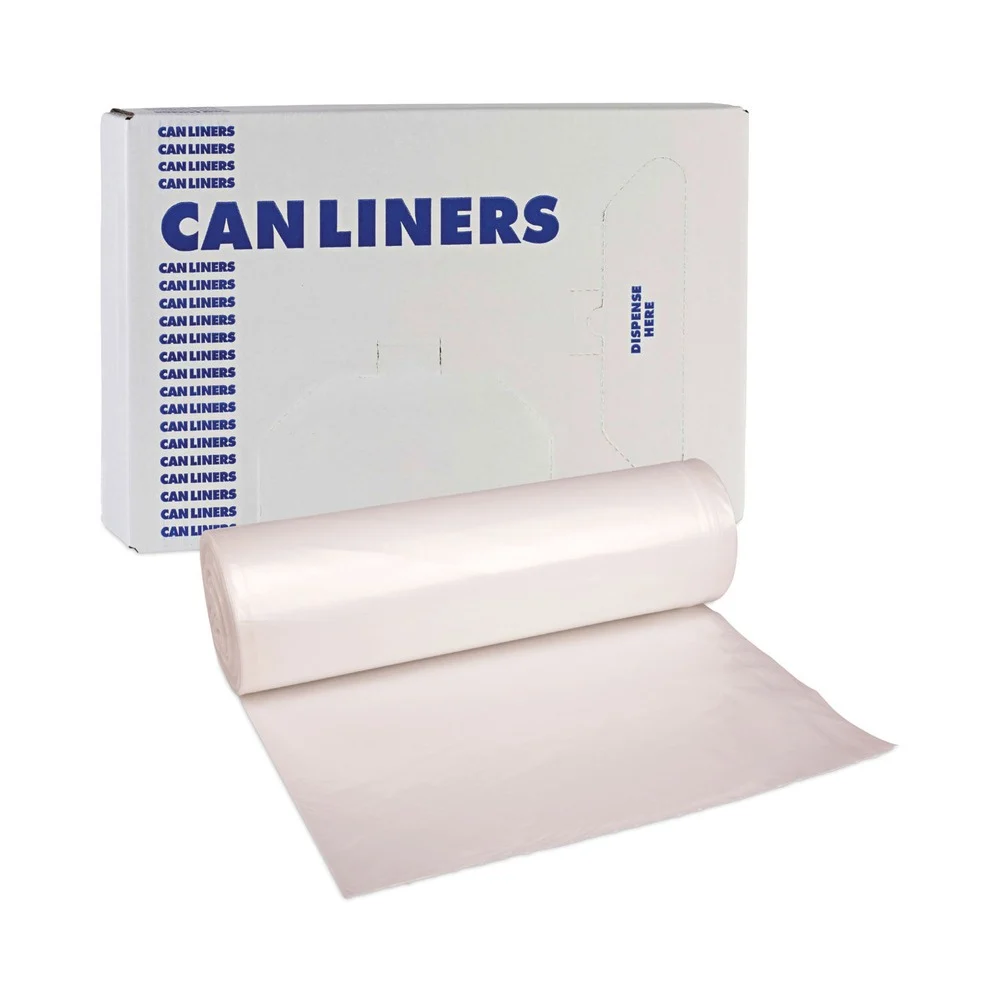 Boardwalk 38 in. x 58 in. 60 gal. 14 mic High-Density Can Liners - Natural (200/Carton)