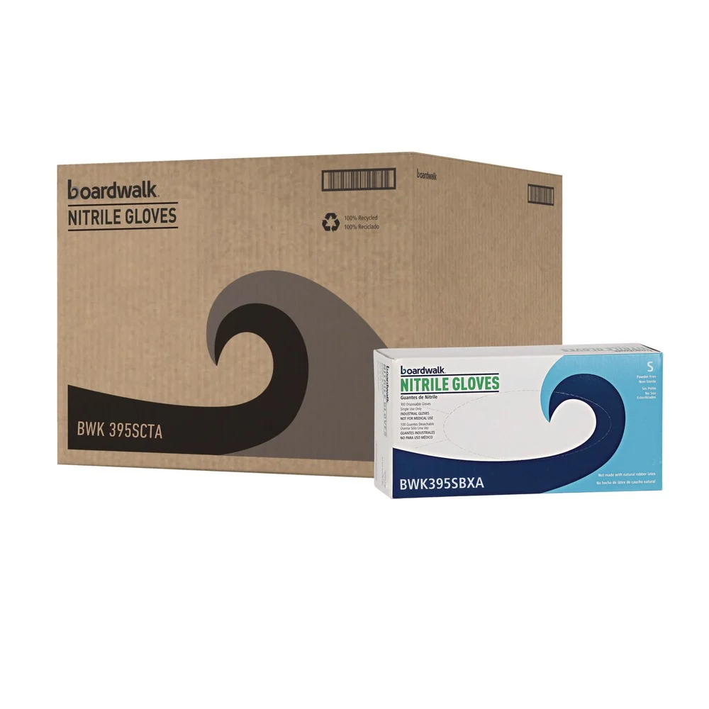 Boardwalk 5 mil Disposable Powder-Free Nitrile Gloves - Small, Blue (1000/Carton)