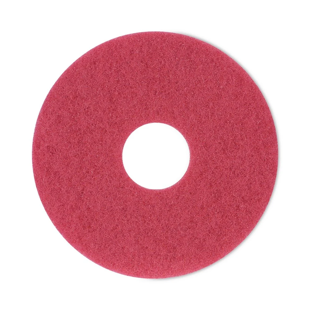 Boardwalk 12 in. Diameter Buffing Floor Pads - Red (5/Carton)
