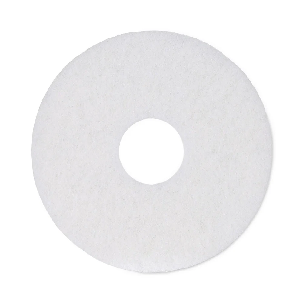Boardwalk 12 in. Diameter Polishing Floor Pads - White (5/Carton)