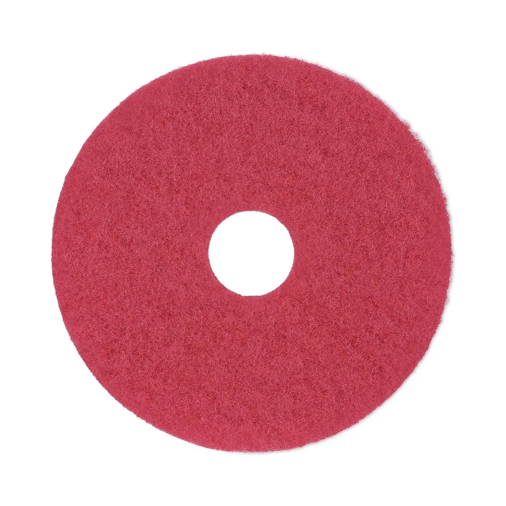 Boardwalk 14 in. Diameter Buffing Floor Pads - Red (5/Carton)