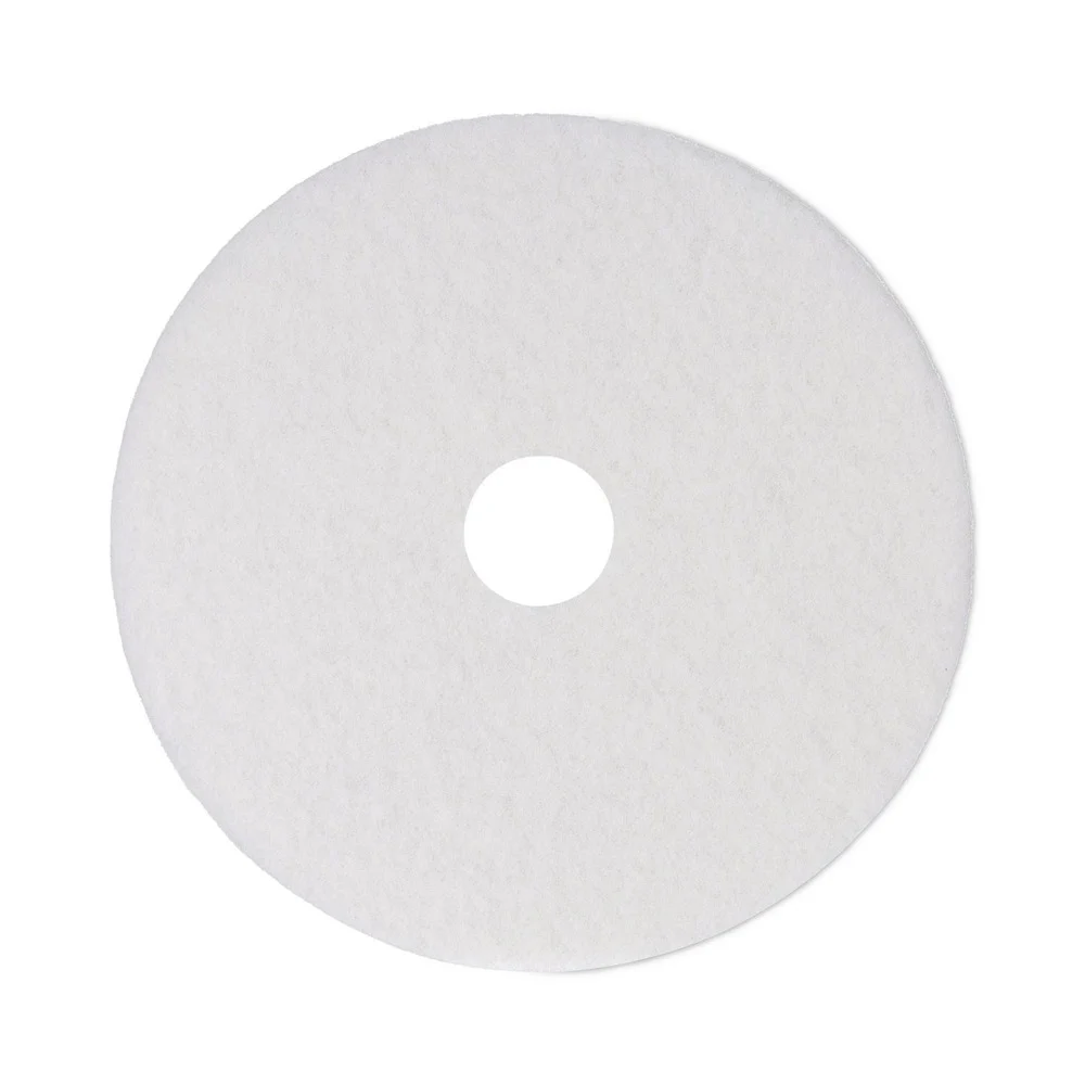 Boardwalk 14 in. Diameter Polishing Floor Pads - White (5/Carton)
