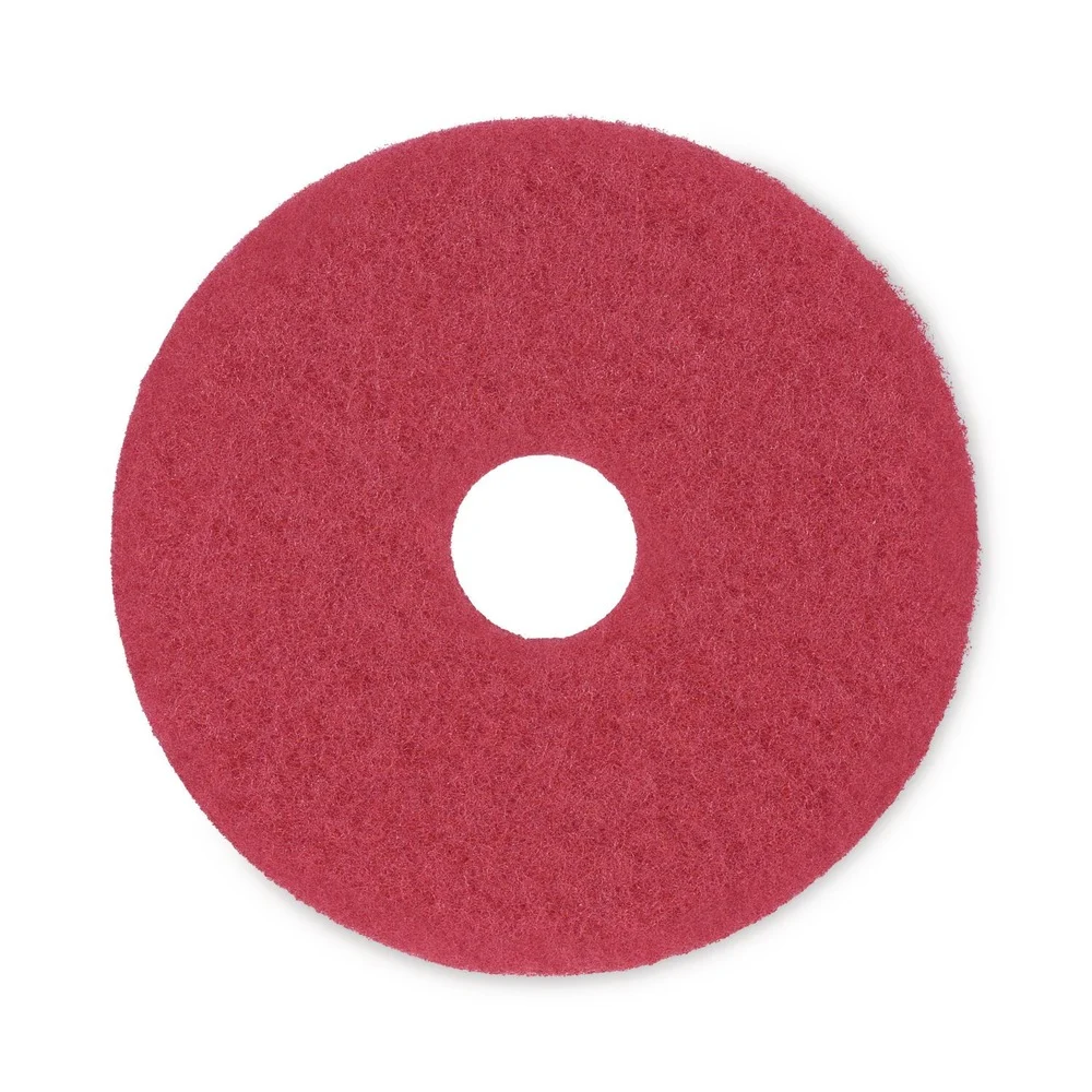 Boardwalk 15 in. Diameter Buffing Floor Pads - Red (5/Carton)
