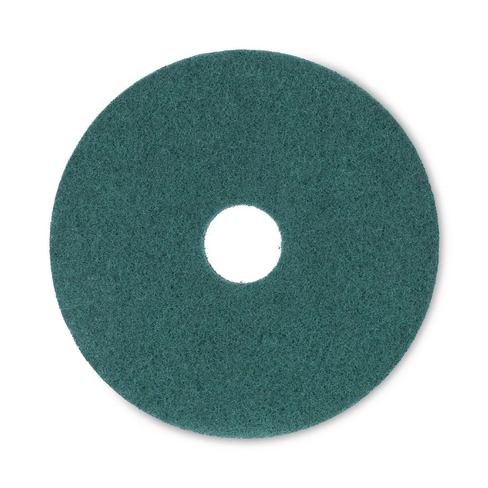 Boardwalk BWK4016GRE 16 in. Diameter Heavy-Duty Scrubbing Floor Pads - Green (5/Carton)