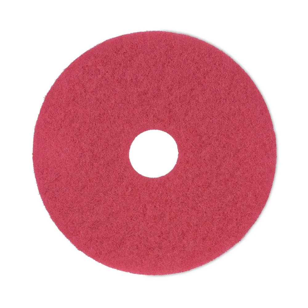 Boardwalk 16 in. Diameter Buffing Floor Pads - Red (5/Carton)