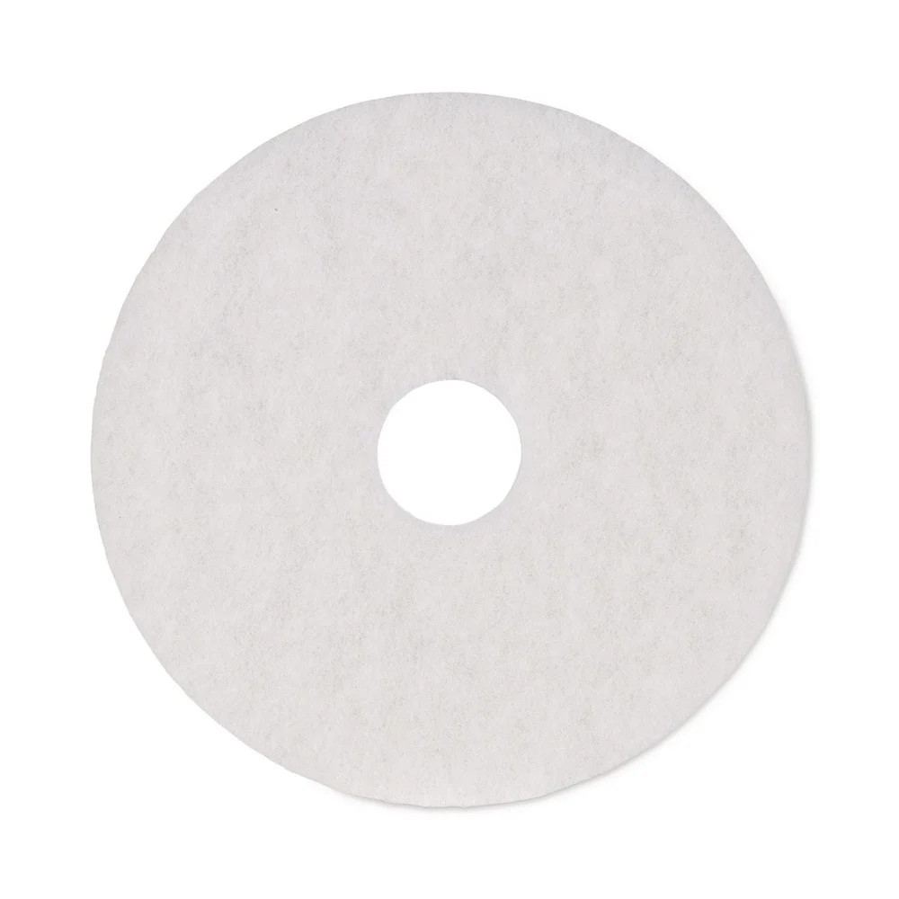 Boardwalk 16 in. Diameter Polishing Floor Pads - White (5/Carton)
