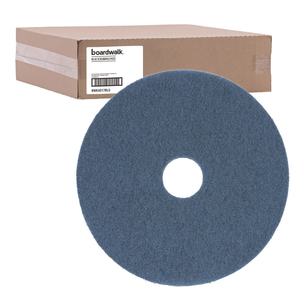 Boardwalk 17 in. Diameter Scrubbing Floor Pads - Blue (5/Carton)