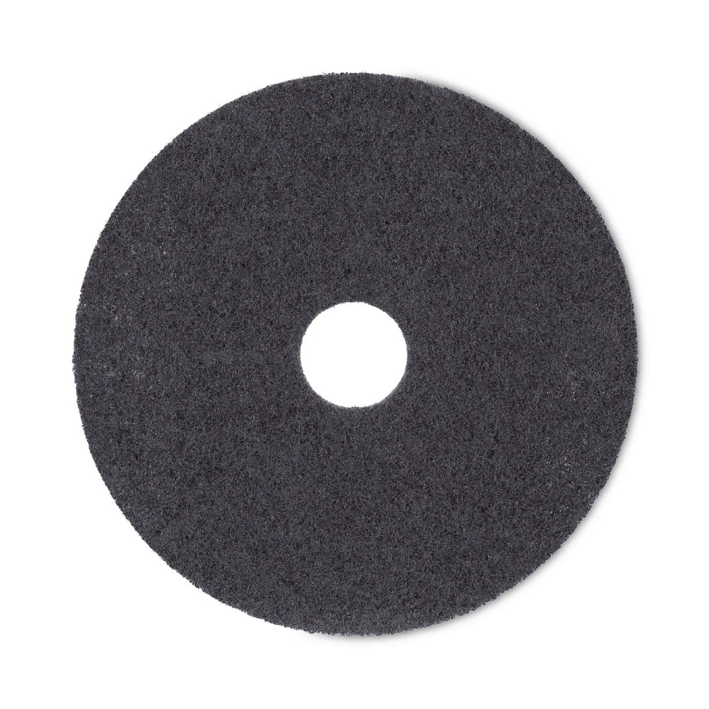 Boardwalk 17 in. Diameter High Performance Stripping Floor Pads - Black (5/Carton)